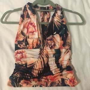 Guess Cropped floral halter